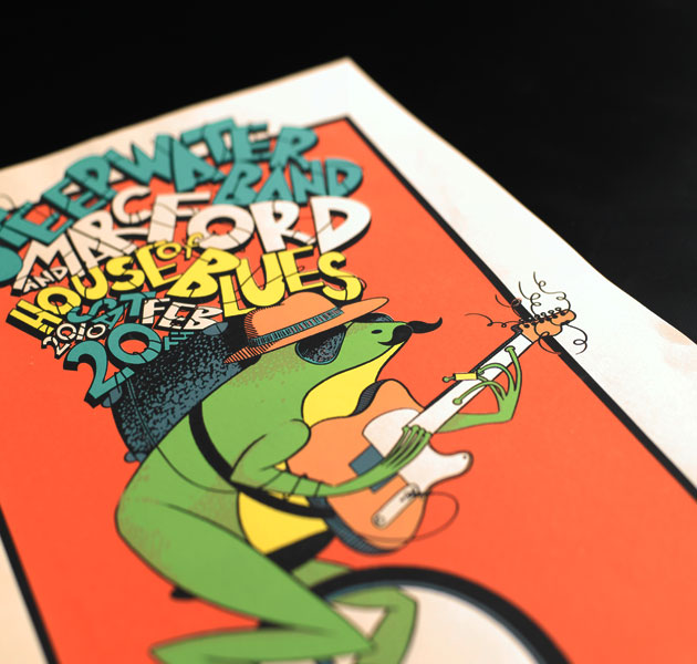 steepwaterband-marcford-screen-print-poster-unicycle-frog-kylebaker
