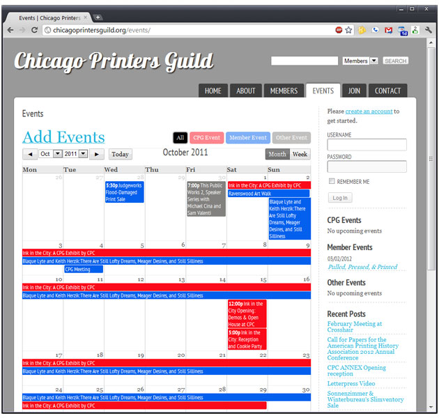 Chicago Printers Guild Website