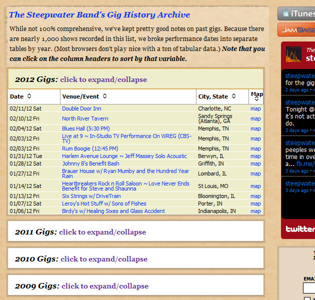 Steepwater Band Website