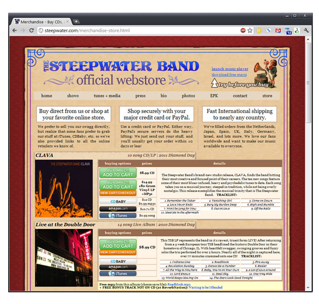 Steepwater Band Website