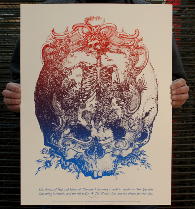 Kyle Baker's Grateful Dead-inspired art print featuring the "Bertha" from Fitzgerald's translation of the Rubaiyat of Omar Khayyam