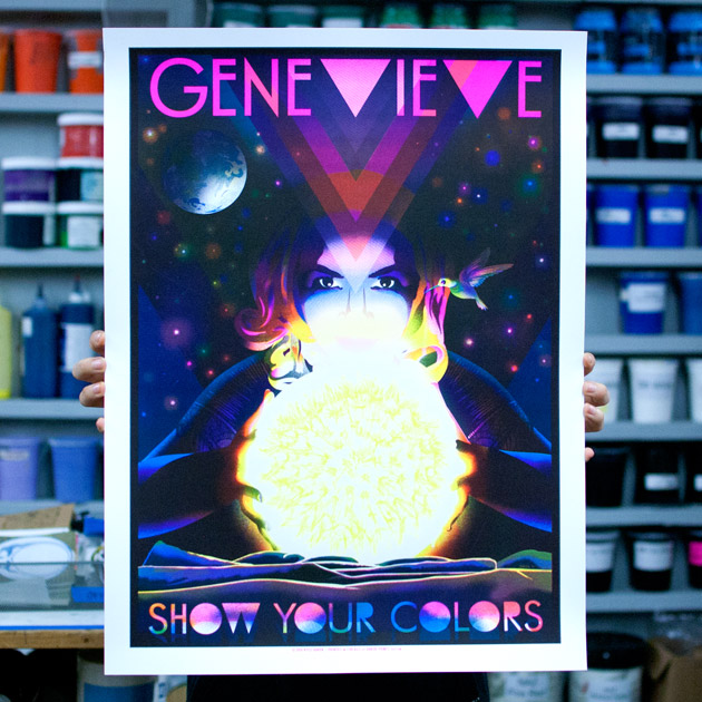 Genevieve Show Your Colors silkscreen poster by Kyle Baker