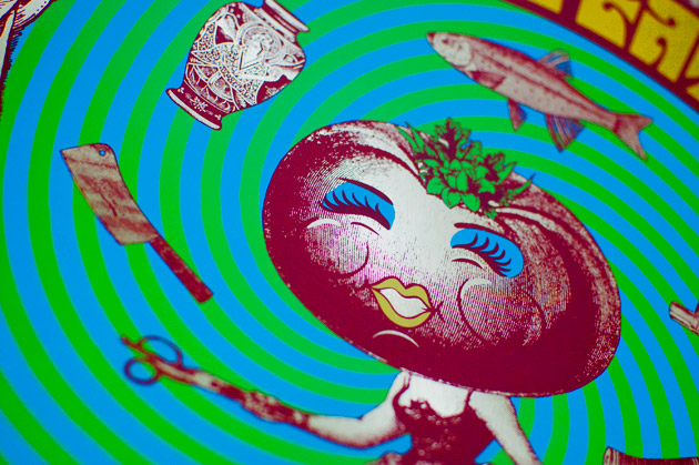 Little Feat silkscreen poster close up of swirly tomato gal