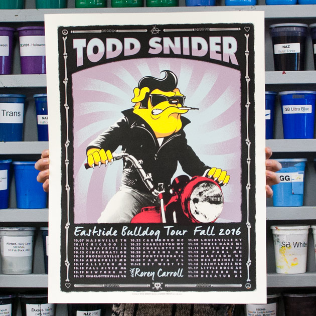 Todd Snider Eastside Bulldog 2016 Tour Poster